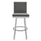 Armen Living Gem 30" Swivel Modern Metal and Gray Faux Leather Bar and Counter Stool LCGEBABSGR30 - alternate 4